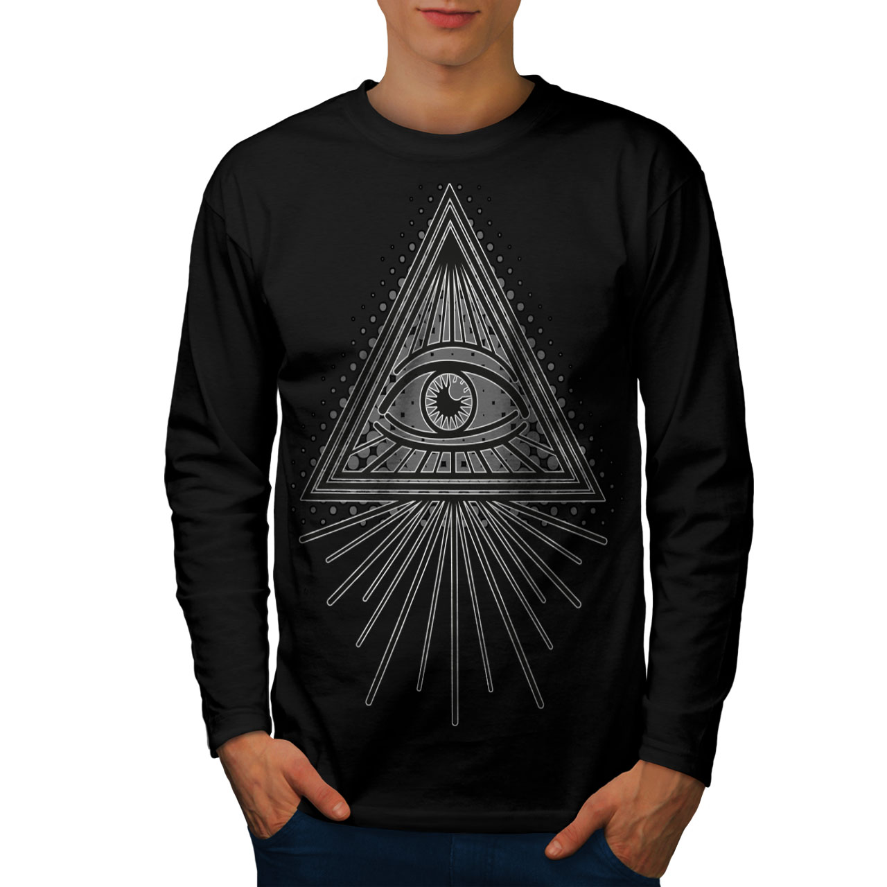 wellcoda Triangle Eye Key Mens Sweatshirt Hand Palm Casual Jumper