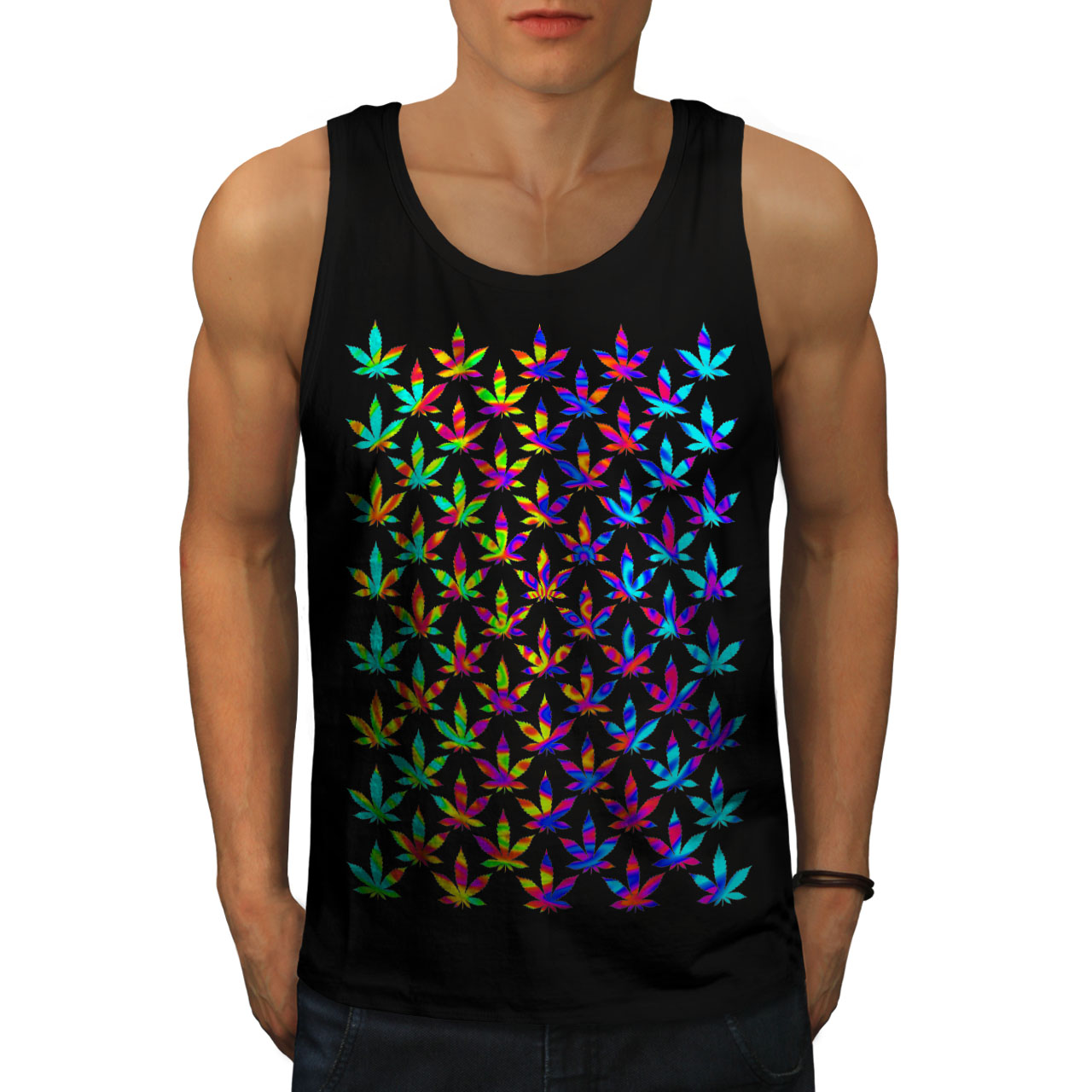Weed Fit Lifestyle Sports Shirt Wellcoda Toasted Day Weed Rasta Mens Tank Top