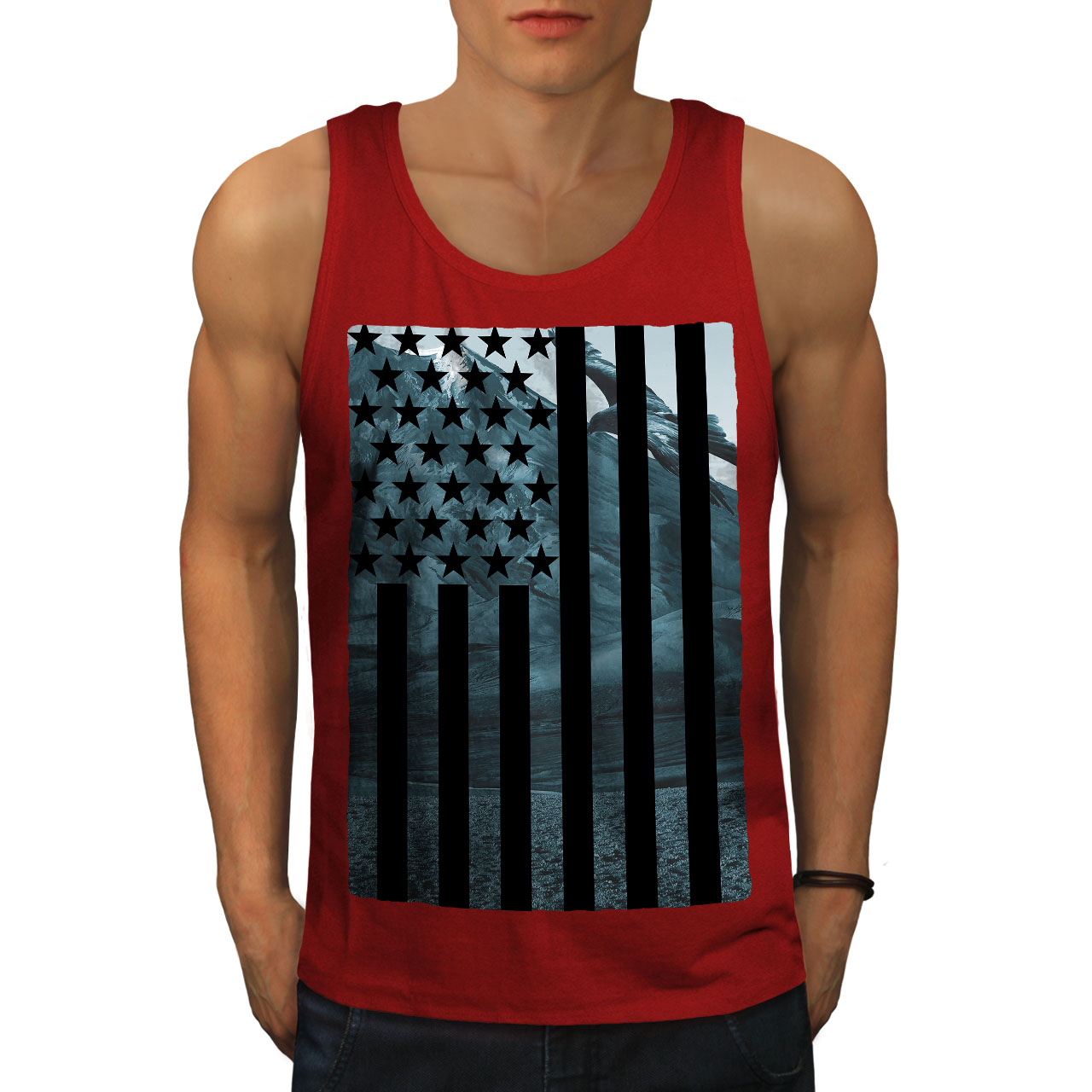 Wellcoda USA Flag Mens Tank Top, Rockies Active Sports Shirt | eBay