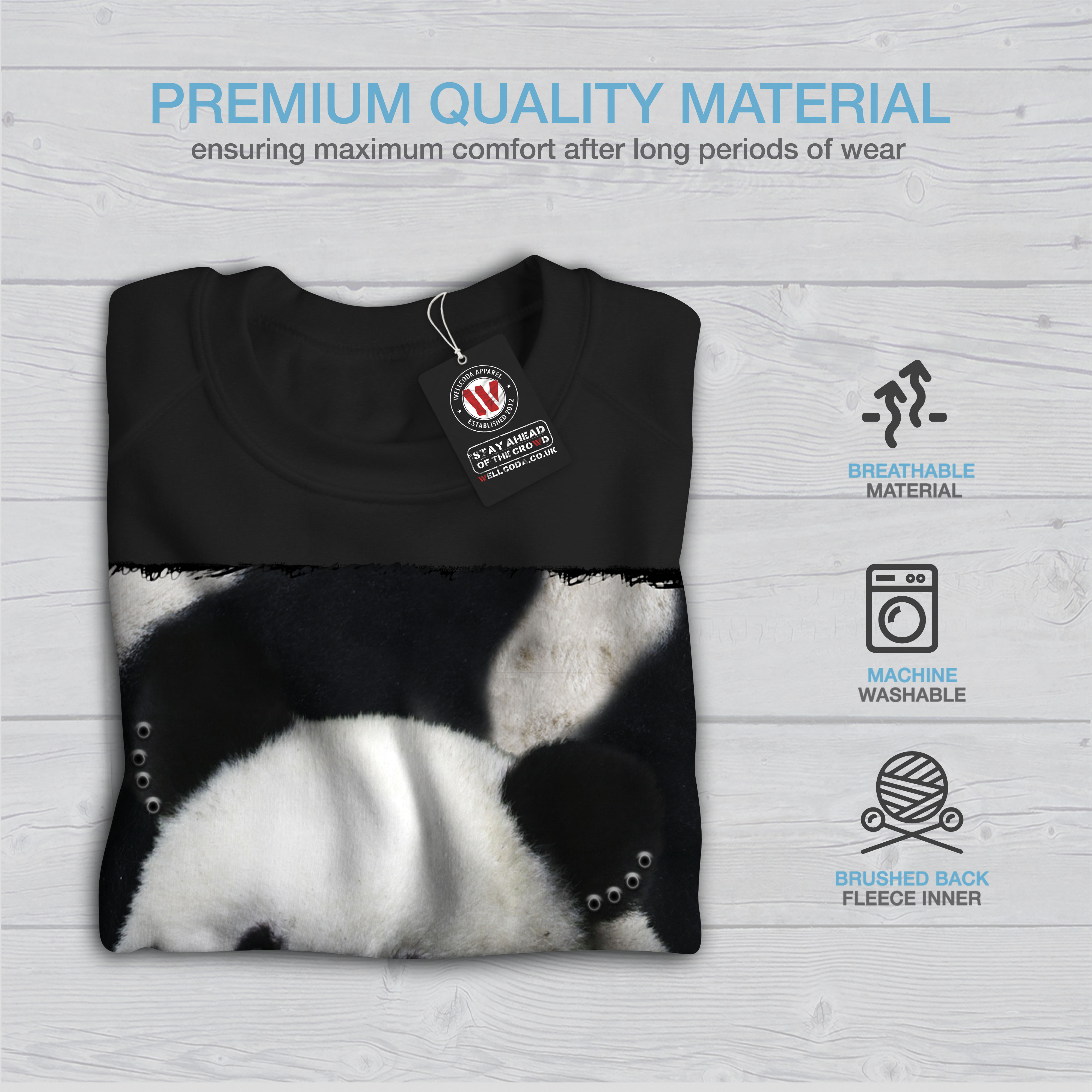 Wellcoda Giant Panda Bear Mens Sweatshirt Jungle Life Casual Pullover Jumper