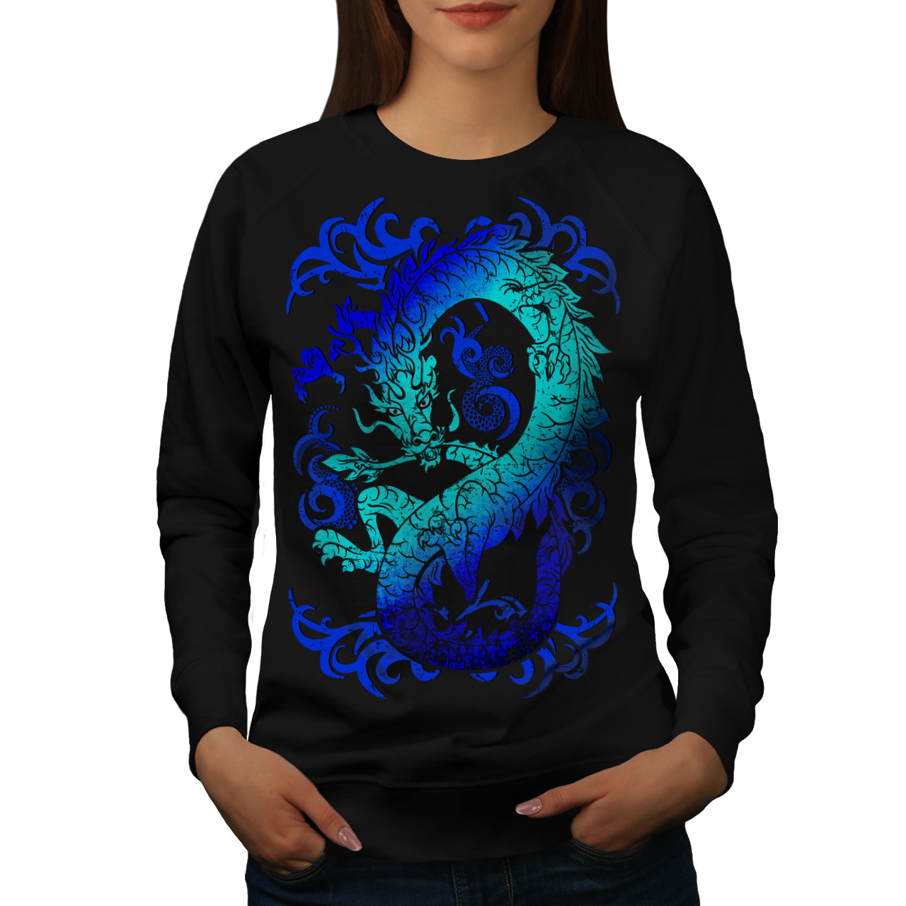 chinois Casual Pullover Pull Wellcoda Dragon MYTHE Japon Homme Sweat