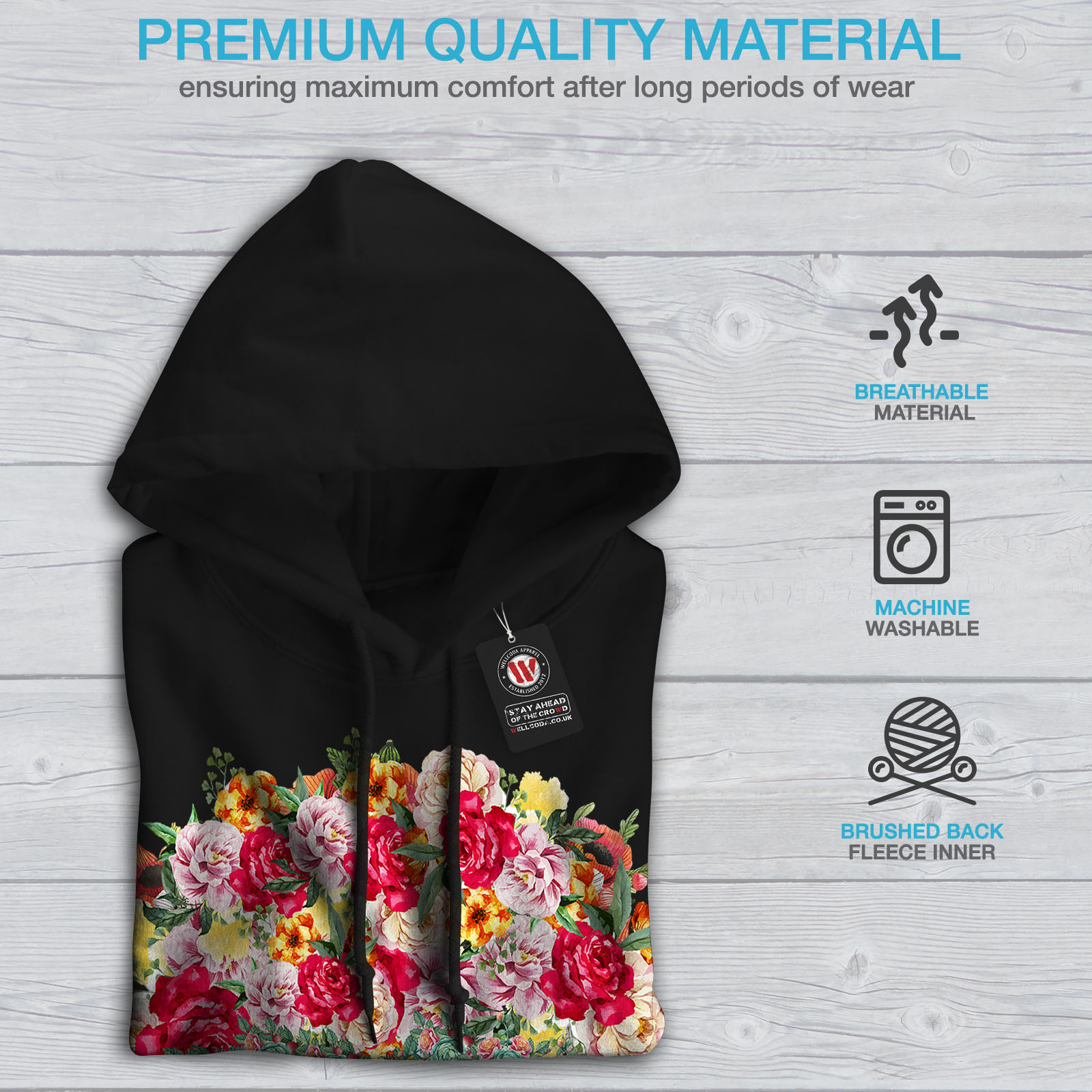 Rose deals flower hoodie