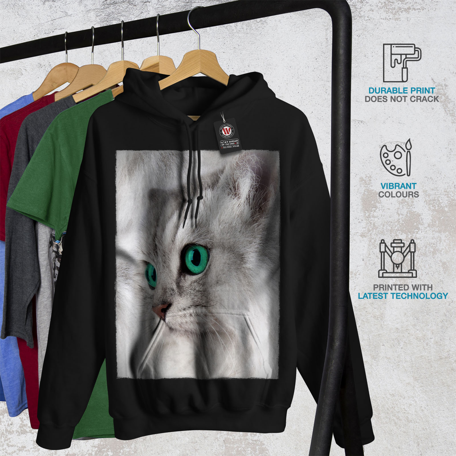 Wellcoda Pet Cute Kitten Furry Cat Womens Hoodie, Cat Casual Hooded