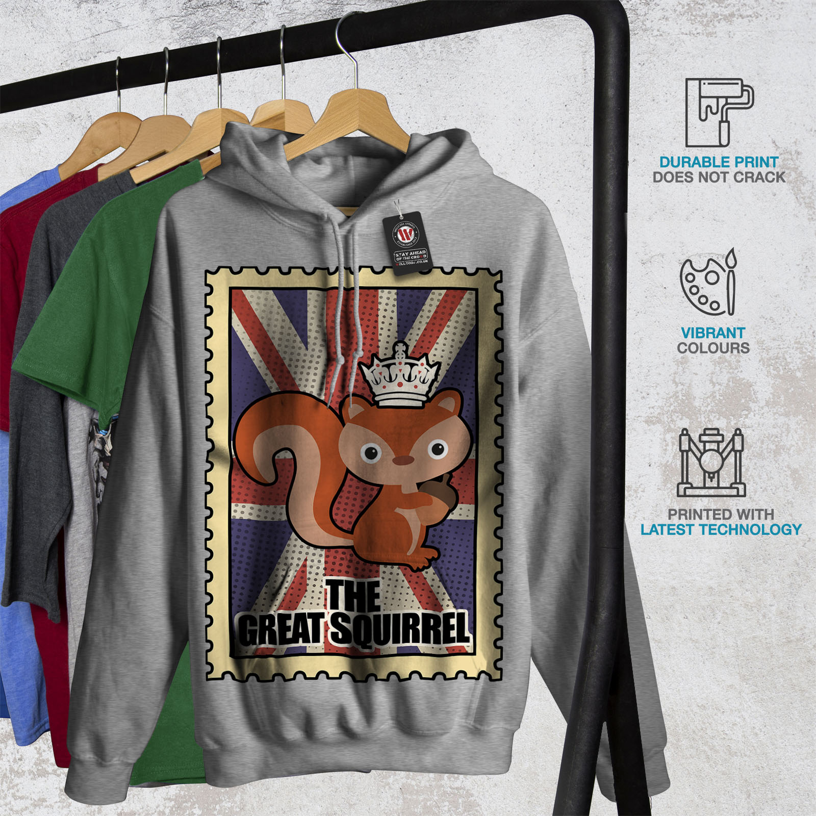 Wellcoda The Great Squirrel Womens Hoodie, Royal Casual Hooded