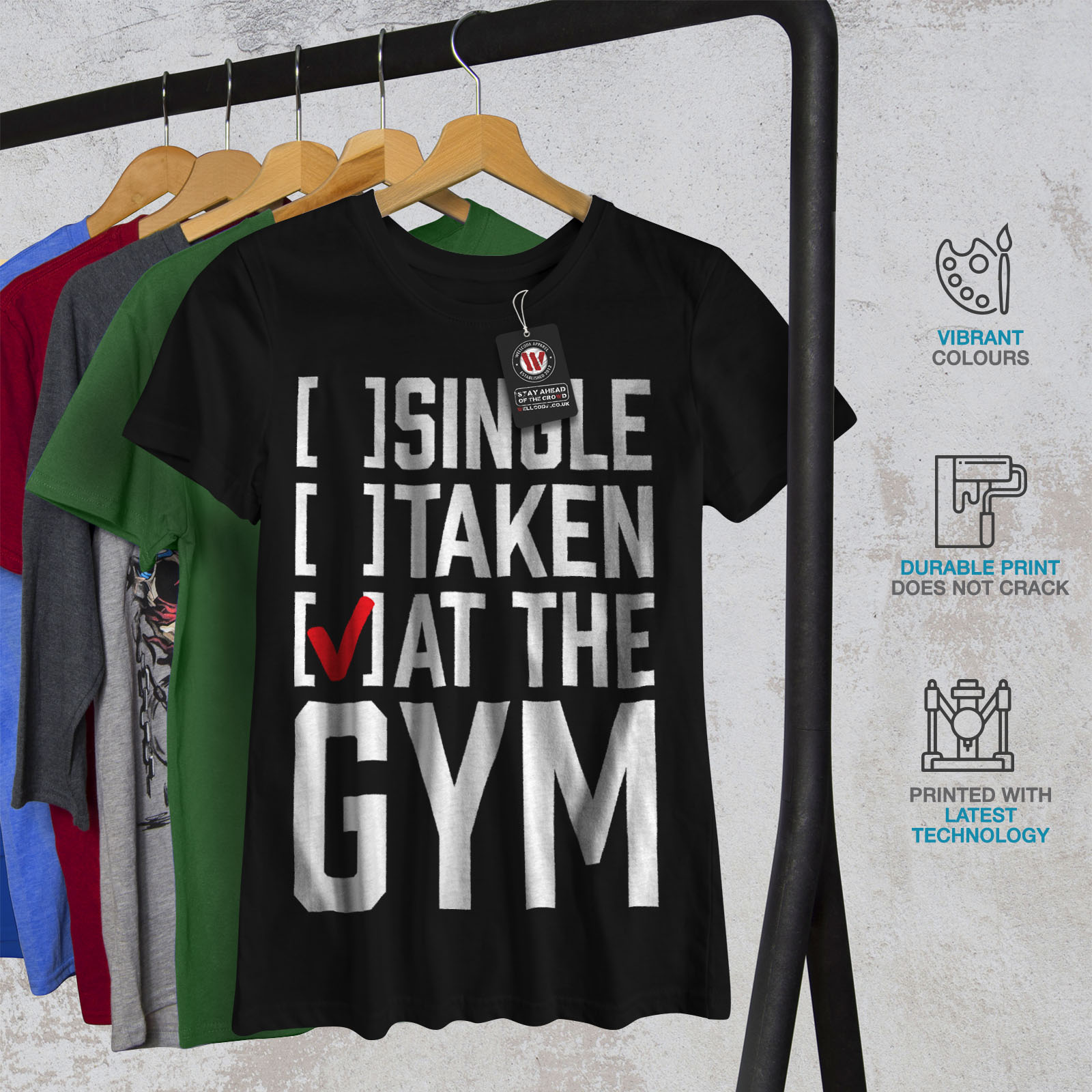 Download Wellcoda Single Taken Gym Womens T-shirt, Workout Casual ...