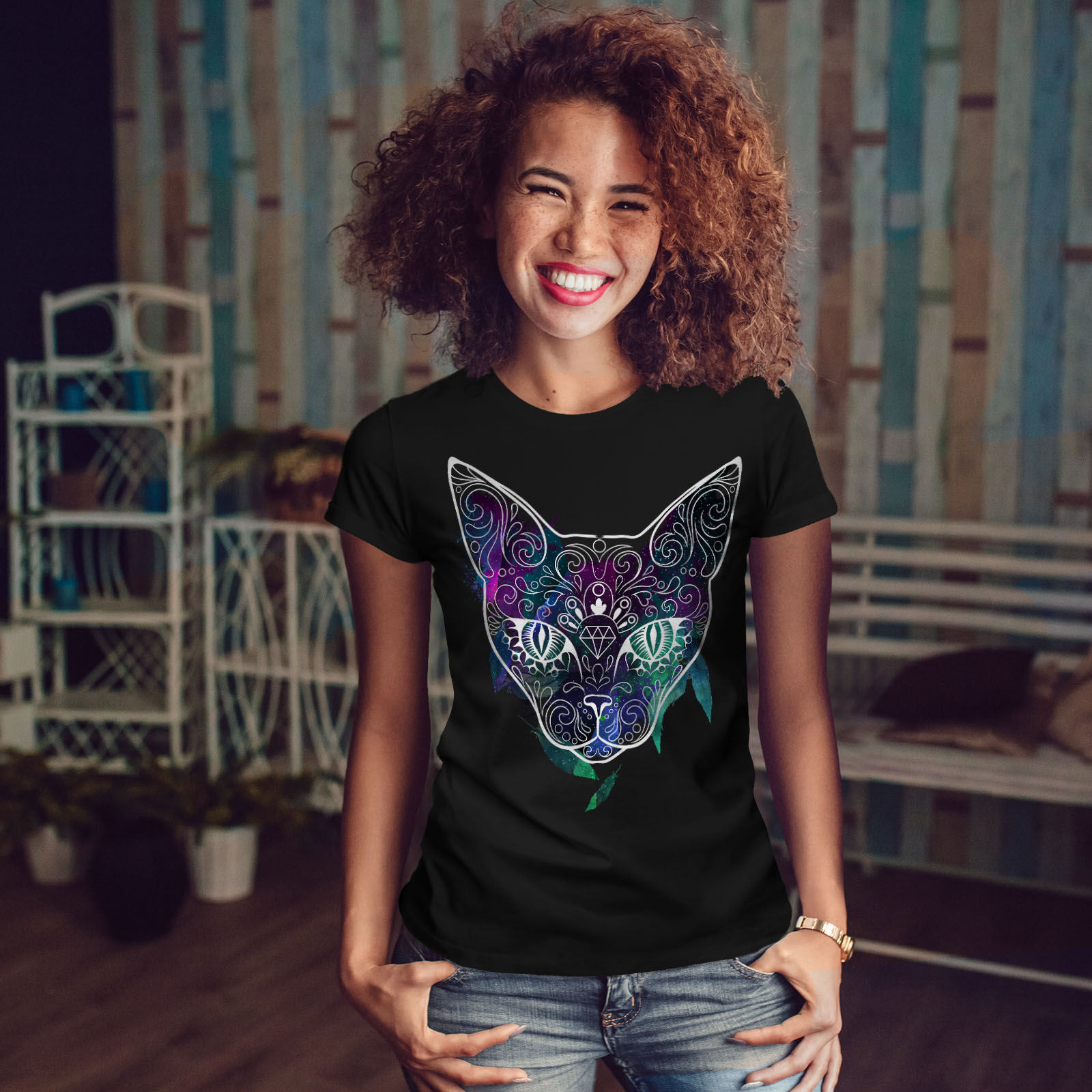 Mystic Nouveau Cosmos Animal Chat Femmes T-shirt Nouveau Mystic d08f4f Mystic Nouveau Cosmos Animal Chat Femmes T-shirt Nouveau Mystic d08f4f