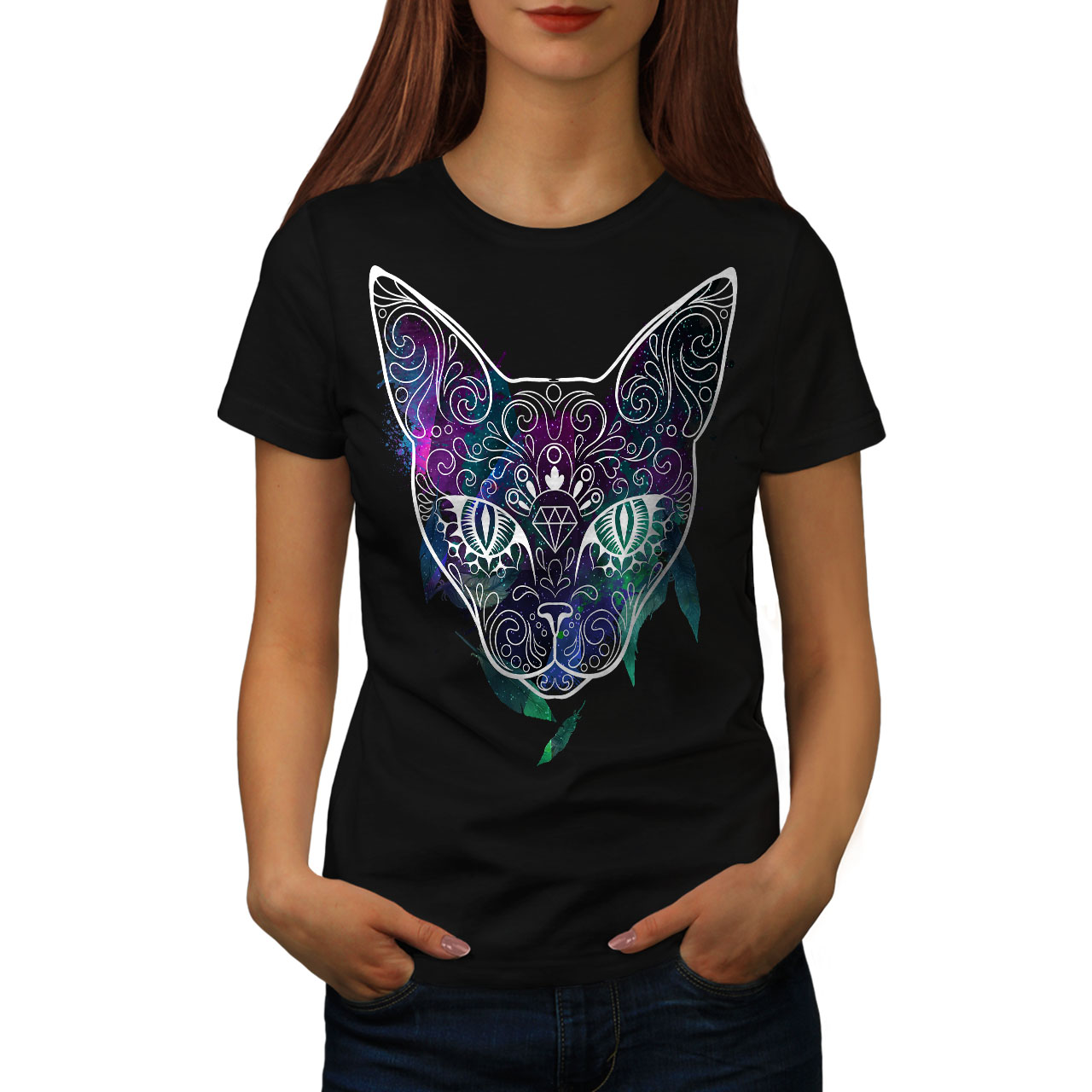 Mystic Nouveau Cosmos Animal Chat Femmes T-shirt Nouveau Mystic d08f4f Mystic Nouveau Cosmos Animal Chat Femmes T-shirt Nouveau Mystic d08f4f