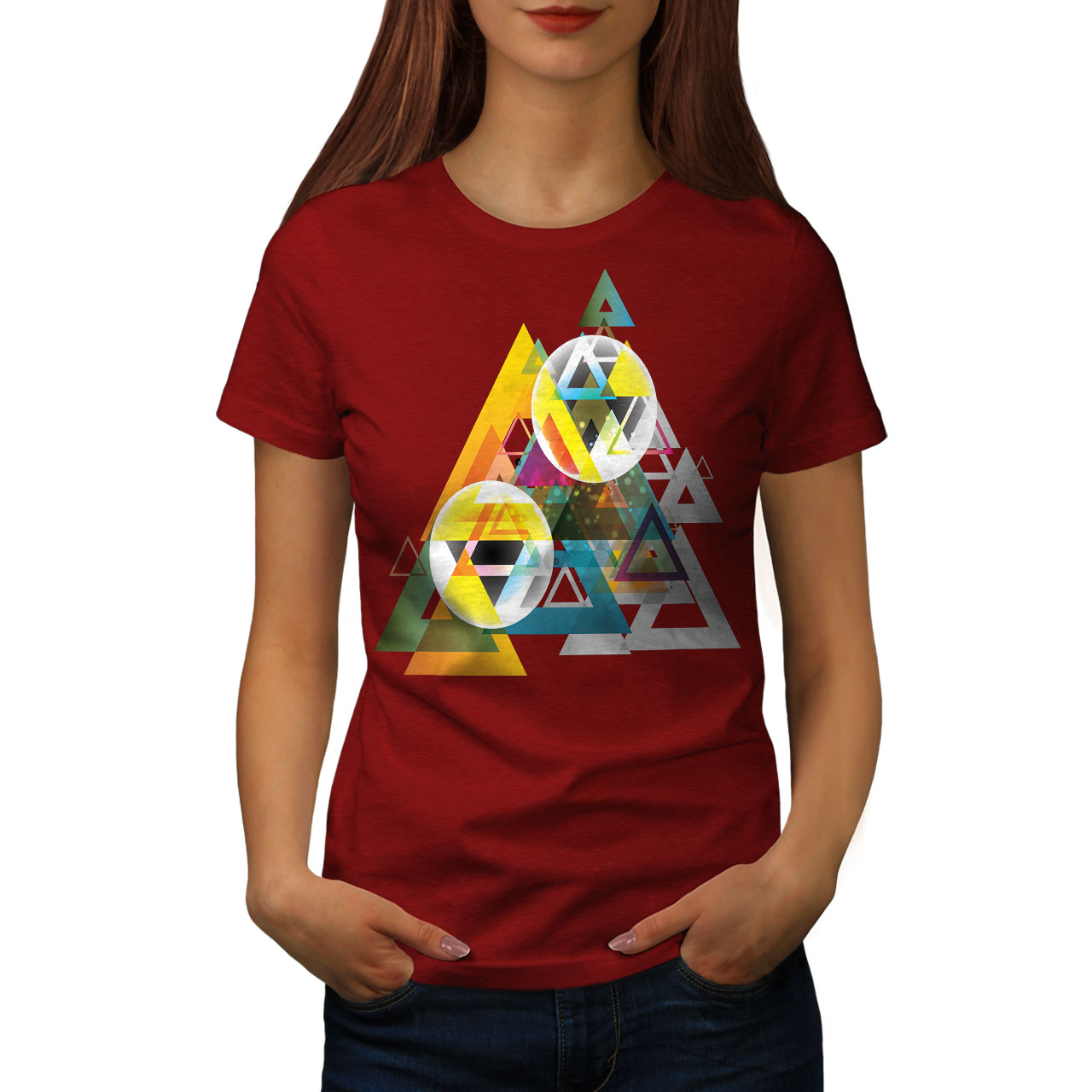 triangle cut in shirt