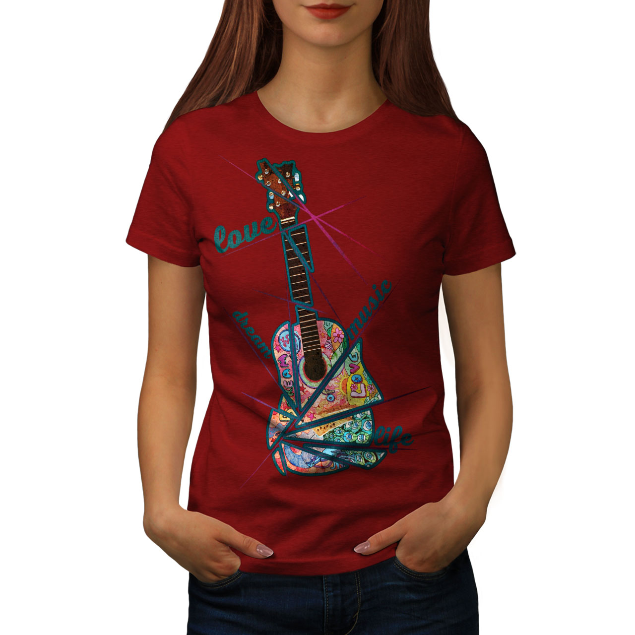Wellcoda Hippie Life Style Womens T-shirt, Freedom Casual Design ...