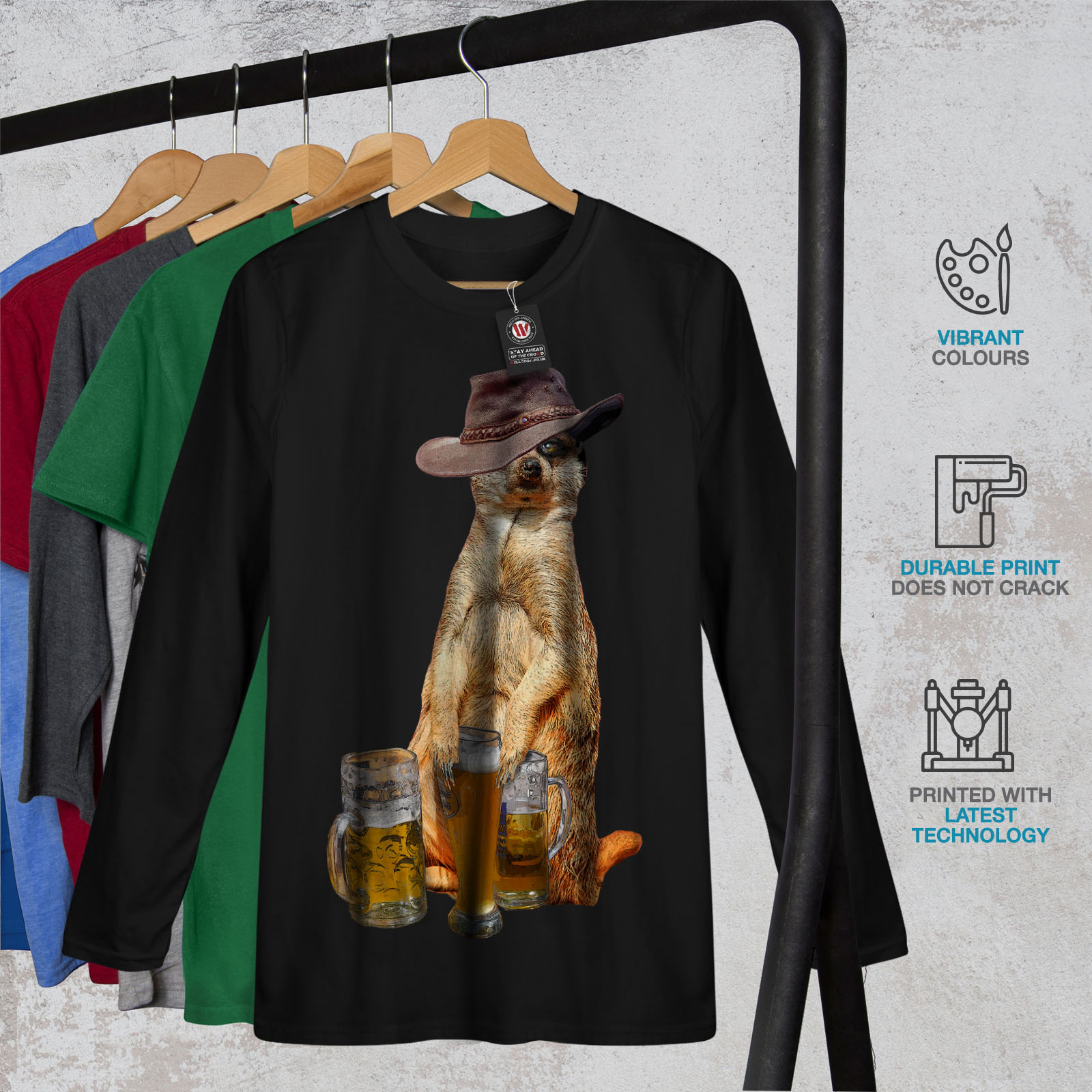 Drunk Meerkat Beer Funny Men Sweatshirt NEWWellcoda