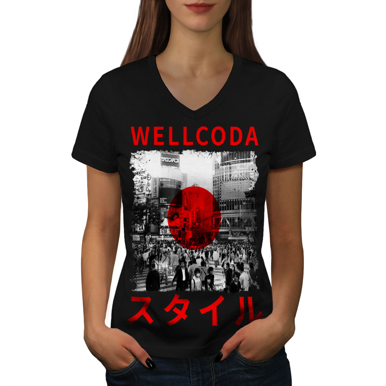 Japanese Graphic Design Printed Tee Wellcoda Japan Style Flag Mens T-shirt